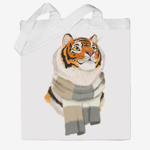 Сумка хб «Умный тигр в кашемировом шарфе»