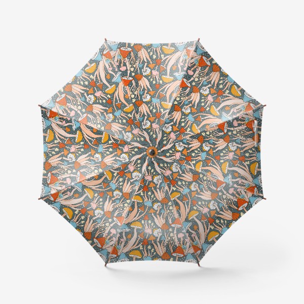 Зонт «Грибы мухоморы с улиткой»
