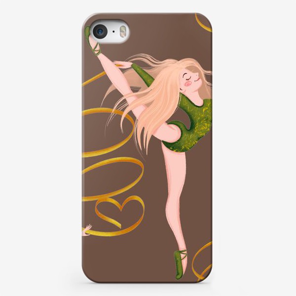 Чехол iPhone «Балерина на кофейном фоне »