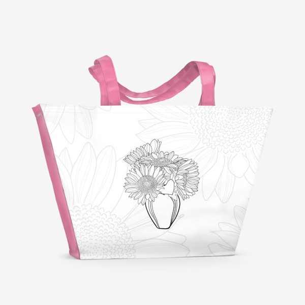 Пляжная сумка «Ваза с подсолнухами»