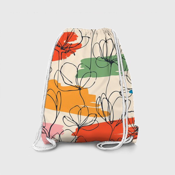Рюкзак «Цветы и мазки краски»