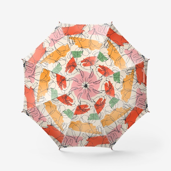 Зонт «Цветы и мазки краски»