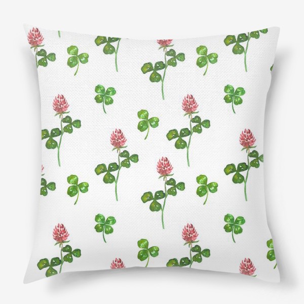 Подушка «Pattern With Watercolor Clover»