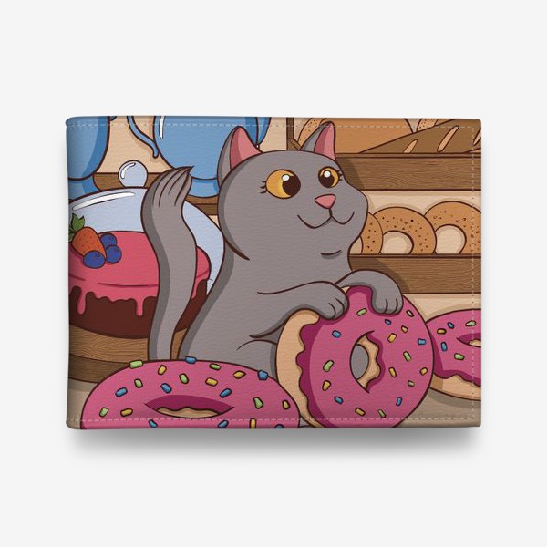 Кошелек «Кот и пончики»