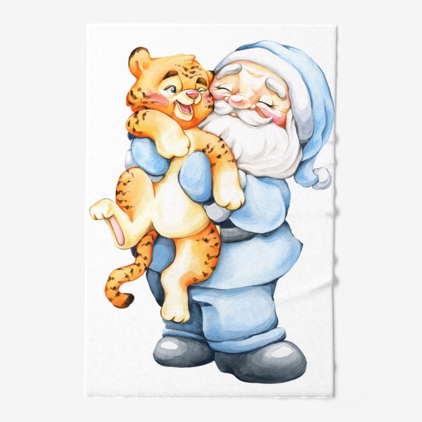 Полотенце &laquo;Дед Мороз в синем с тигренком&raquo;