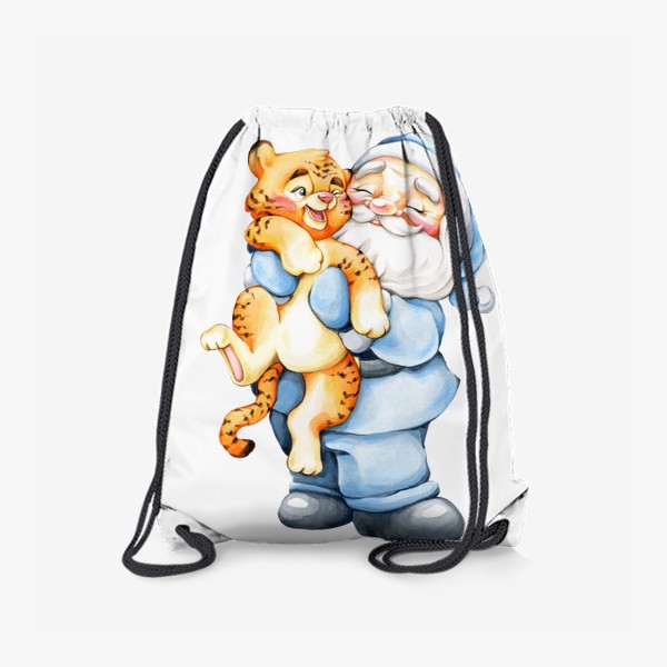 Рюкзак «Дед Мороз в синем с тигренком»