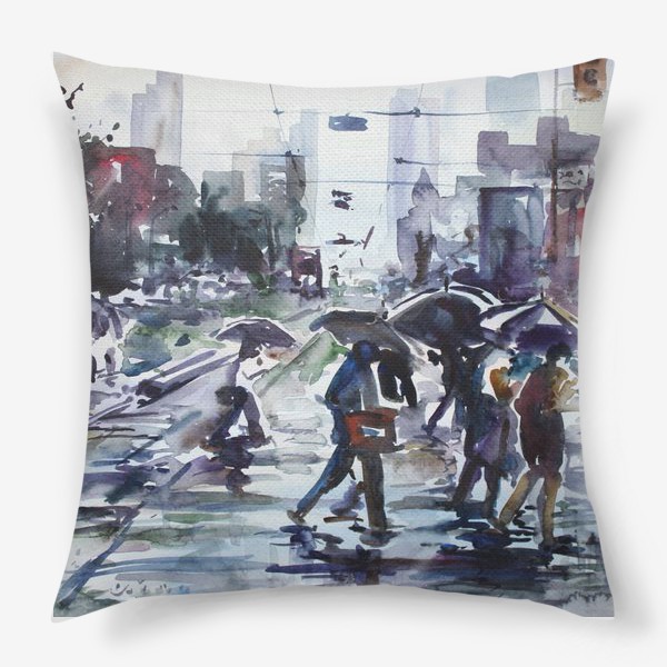 Подушка «Дождливый город»