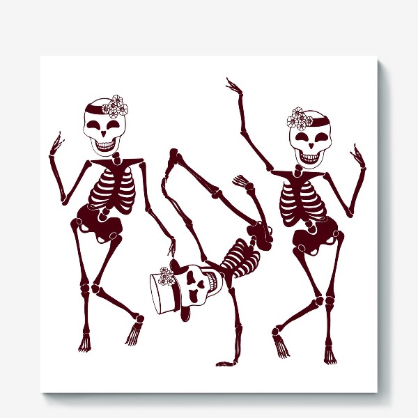 Холст «Танцующие скелетики»