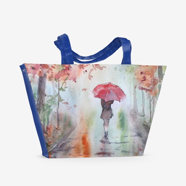 Пляжная сумка «Прогулка под дождем»