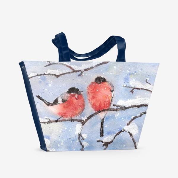Пляжная сумка «Снегири»
