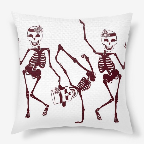 Подушка «Танцующие скелетики»