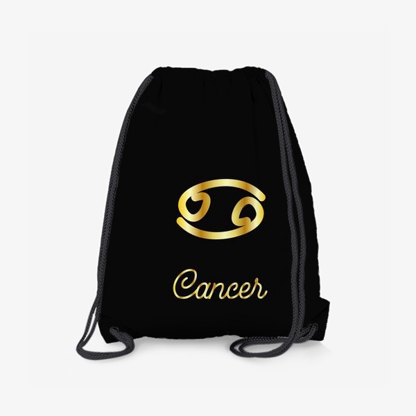 Рюкзак «Рак. Золотой знак зодиака на темном фоне»