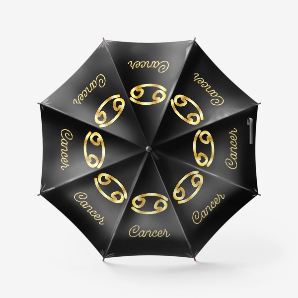 Зонт «Рак. Золотой знак зодиака на темном фоне»