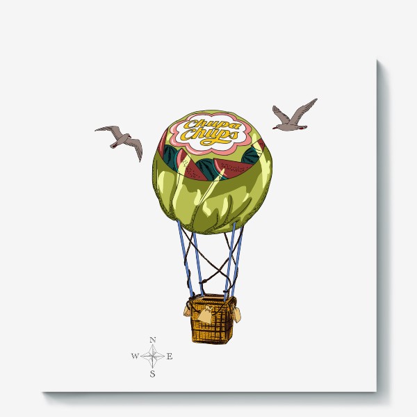 Холст «Воздушный шар леденец»