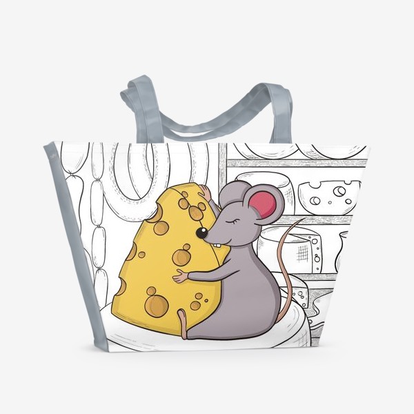 Пляжная сумка «Мышонок и сыр »