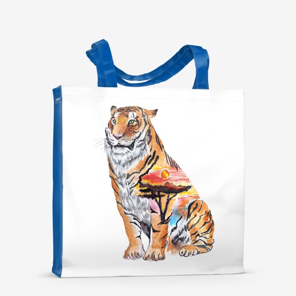 Сумка-шоппер «тигр саванна дикая природа стильный принт»