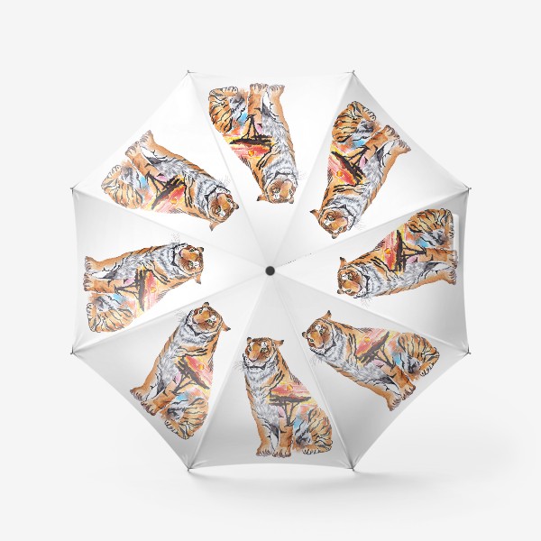 Зонт «тигр саванна дикая природа стильный принт»