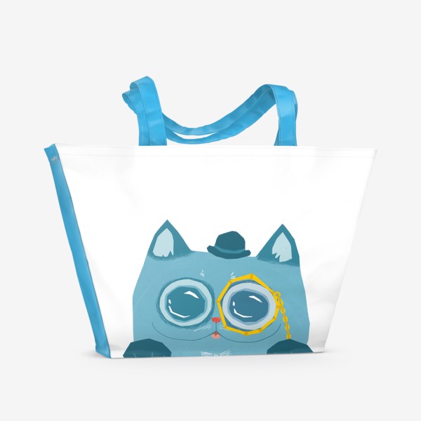 Пляжная сумка «Кот Джентельмен с моноклем»