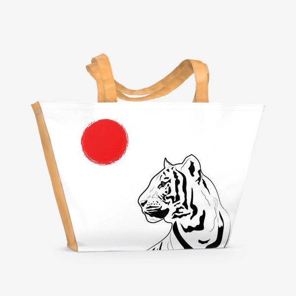 Пляжная сумка «Тигр черно-белый»