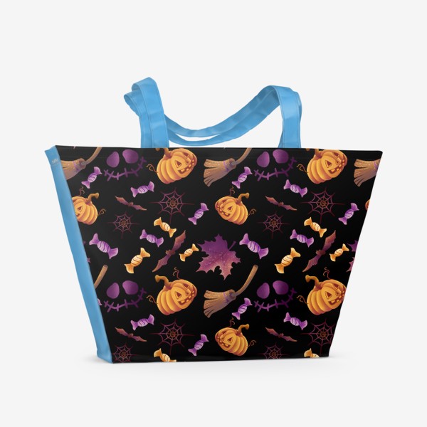 Пляжная сумка «Хэллоуинские тыквы»