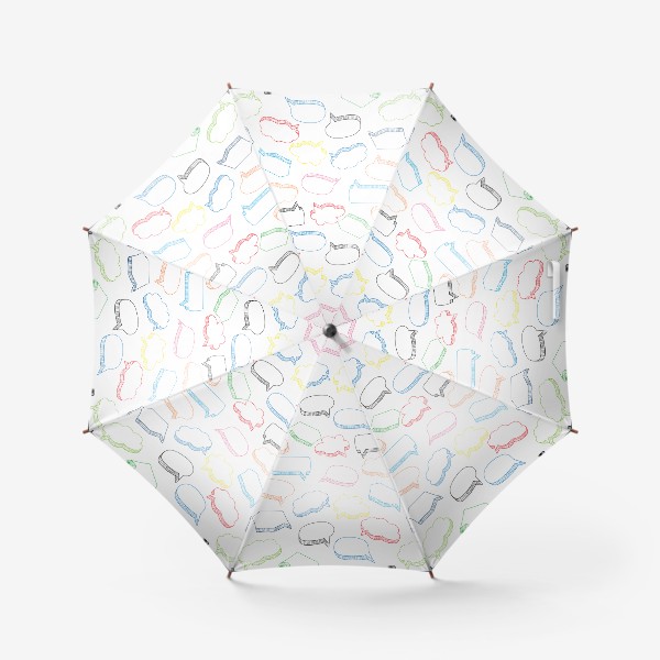 Зонт «Узор с цветными облаками для текста и мыслей. Чат, переписка, общение»