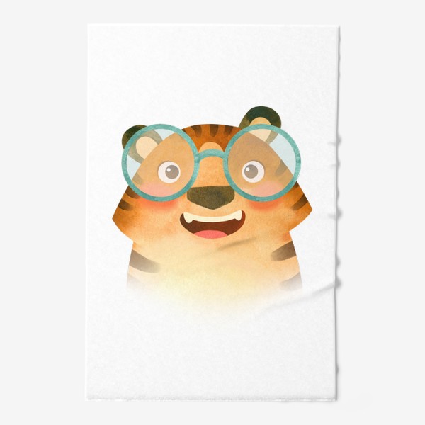 Полотенце «Тигр в круглых очках. Забавный символ нового года 2022»