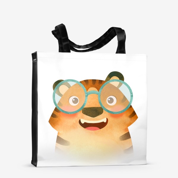 Сумка-шоппер «Тигр в круглых очках. Забавный символ нового года 2022»