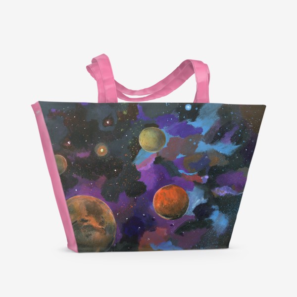 Пляжная сумка «Планеты в космосе»