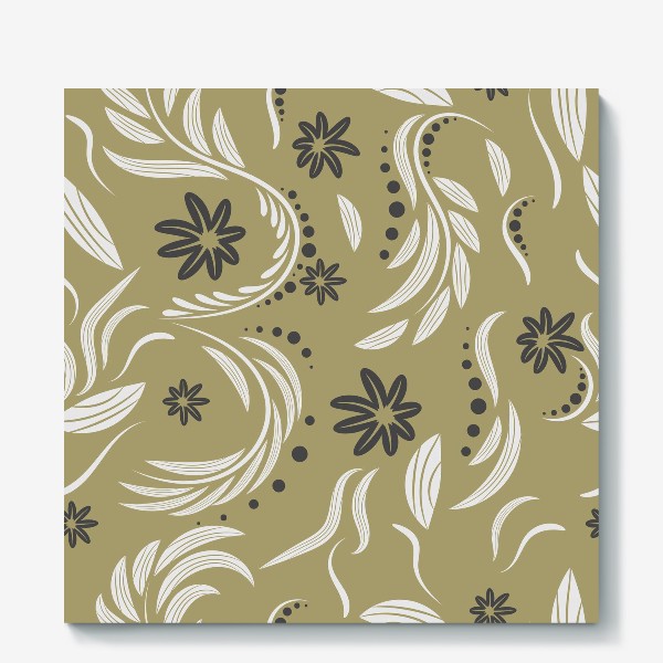 Холст «Folk flowers pattern Floral surface design Seamless pattern»
