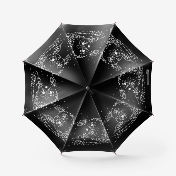Зонт «Сова Соня. Черный.»