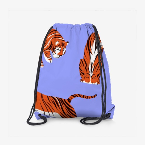 Рюкзак «Паттерн Тигры на сиреневом фоне»