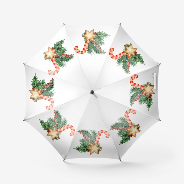 Зонт «Новогодний букет и сладости»