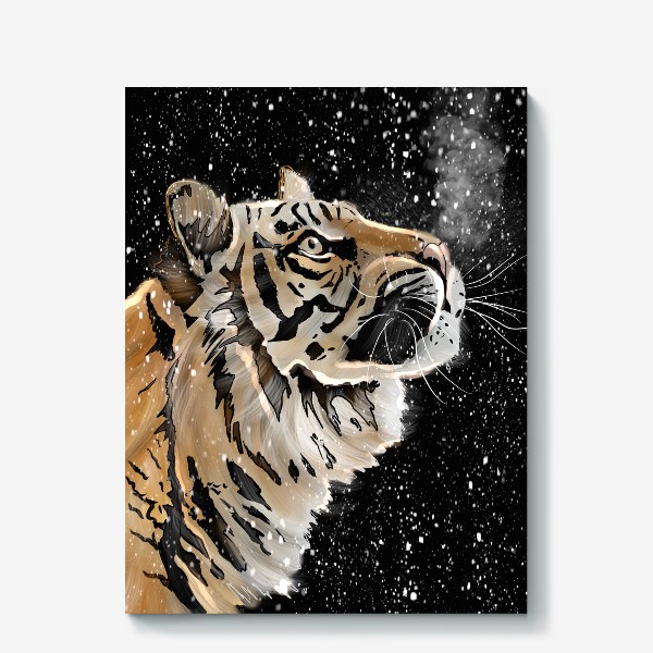 Холст «Тигр и снег»