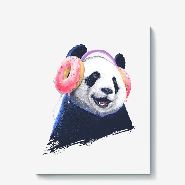 Холст «Panda in headphones»