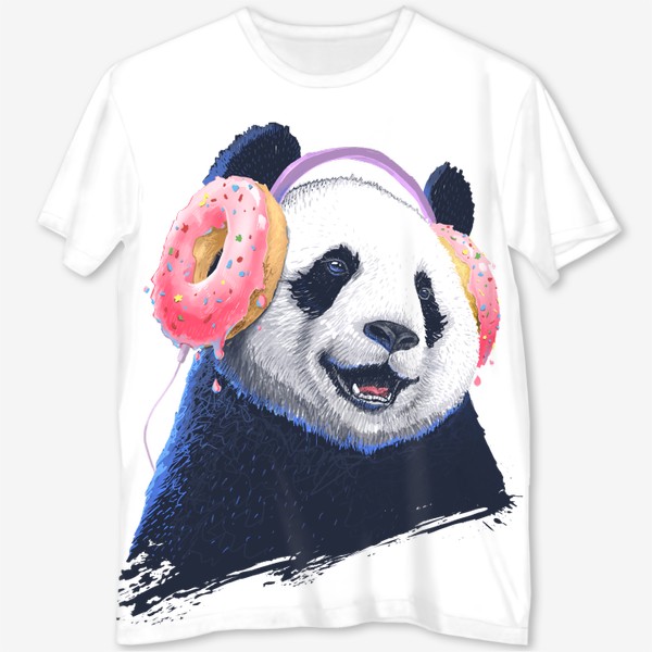 Футболка с полной запечаткой «Panda in headphones»
