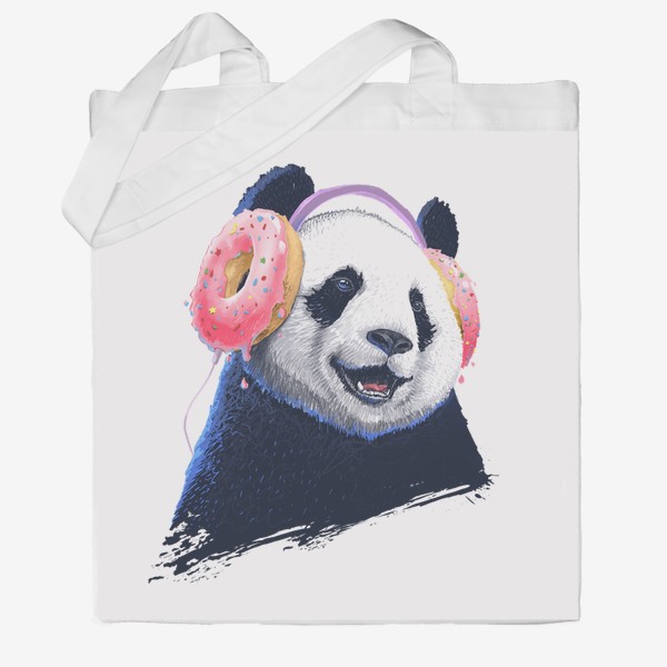 Сумка хб «Panda in headphones»