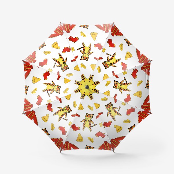 Зонт «Модный тигрёнок на белом фоне»