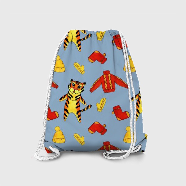 Рюкзак «Модный тигрёнок на голубом фоне»