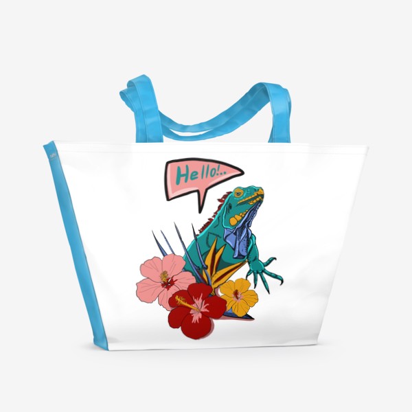 Пляжная сумка «Игуана тропики»