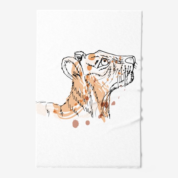 Полотенце «тигр, лев скетч»