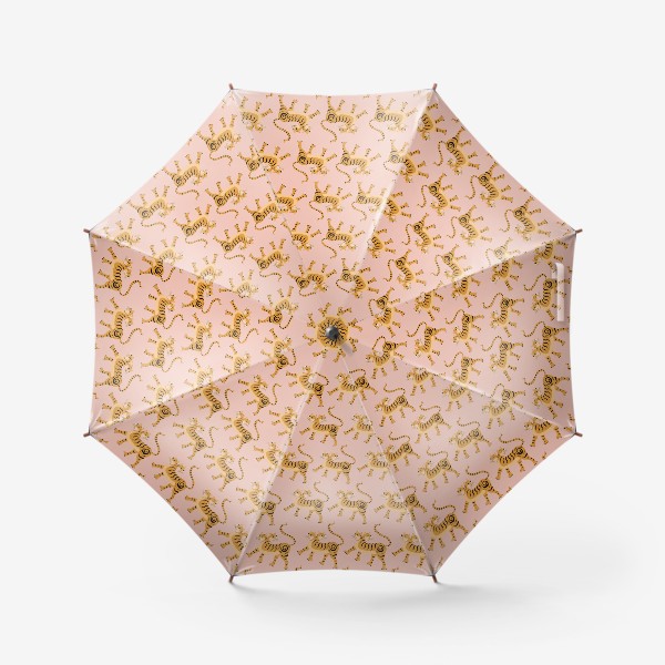 Зонт «Двухголовый золотой тигр в азиатском стиле. Год тигра 2022»