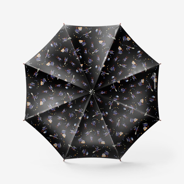 Зонт «ВЕСЕЛЫЕ ВЕДЬМЫ на черном»