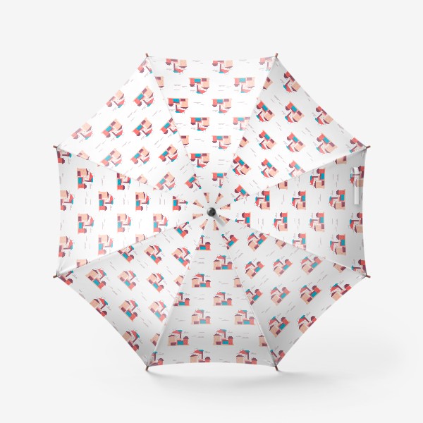 Зонт «Бесшовный паттерн. Домики»