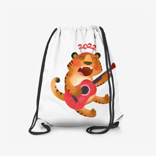 Рюкзак «Поющий тигр с гитарой. Забавный символ 2022 года.»