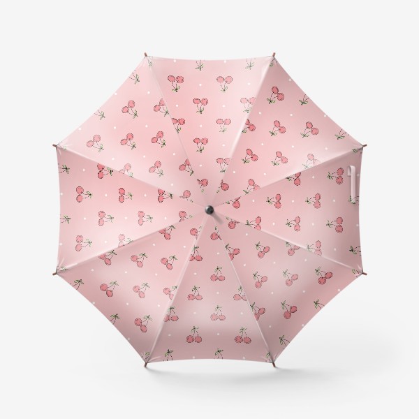Зонт «Вишневый узор - Cherry pattern на красном фоне»