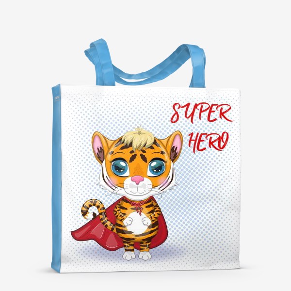 Сумка-шоппер «Тигр супер-герой в красном плаще. Новый год 2022»