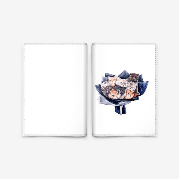 Обложка для паспорта «букет котов»