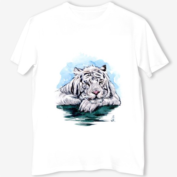 Футболка «спящий белый тигр»
