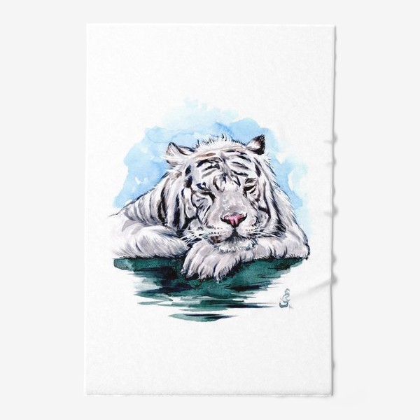 Полотенце «спящий белый тигр»