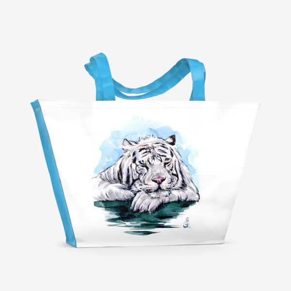 Пляжная сумка &laquo;спящий белый тигр&raquo;
